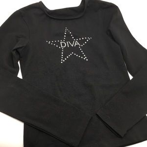 Reflections DIVA long sleeve tee black MED 8-10